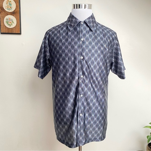 Vintage Other - Vintage 90s Geometric Metallic Button Up Shirt